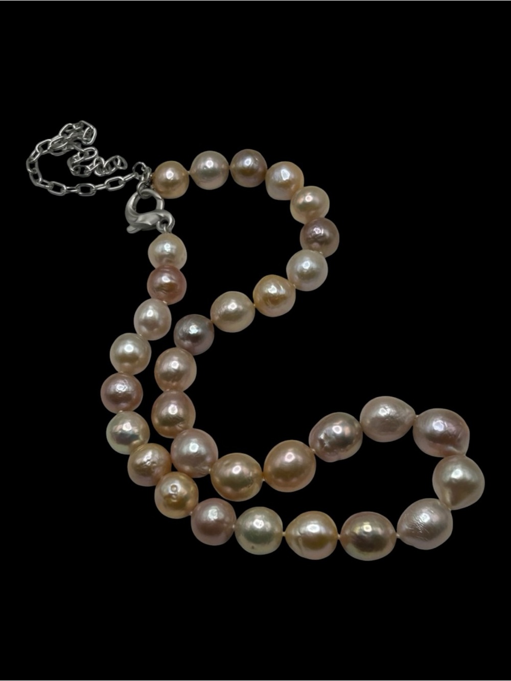 Enormous Honora Ming Baroque Graduated Pearl Multiple Color Necklace , Extender